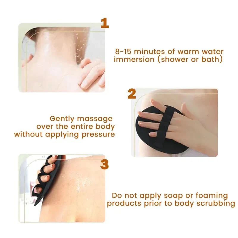 đ§˝ 4-Pack Soft Rubber Shower Scrubber â Gentle Yet Effective, Exfoliates & Cleanses All Skin Types