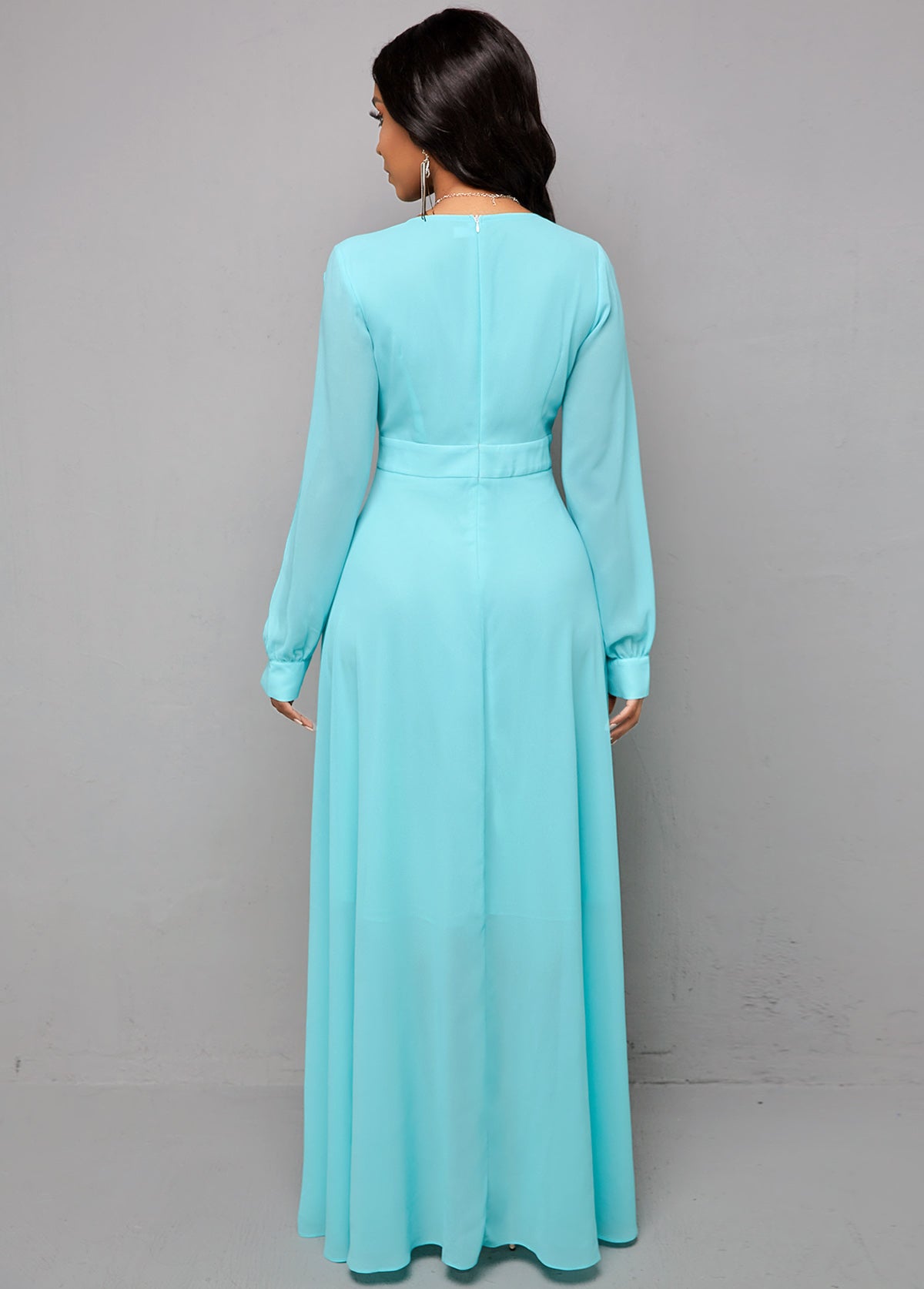 Cutout Sleeve V Neck Maxi Dress