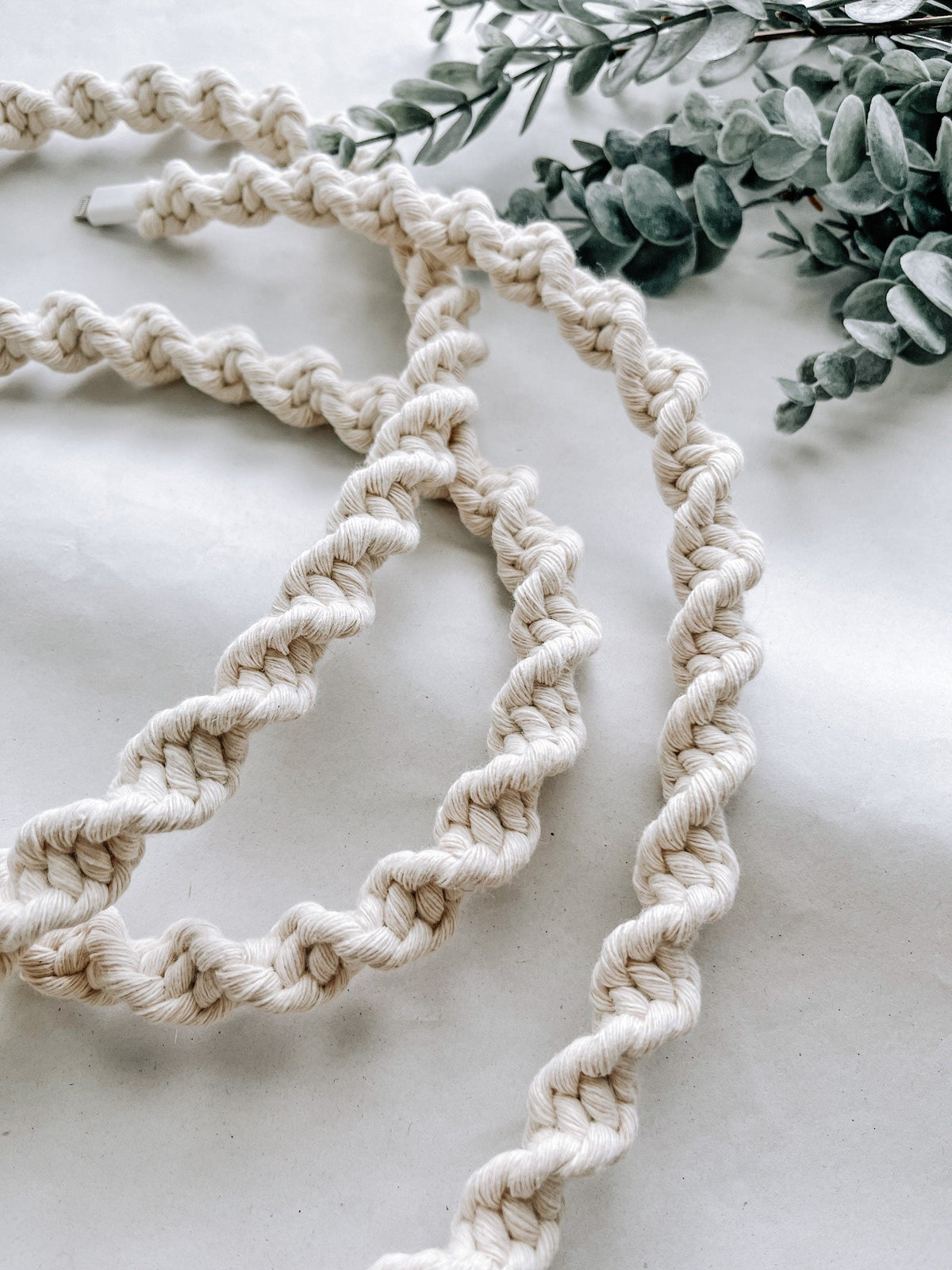 Macrame Phone Charger: Recycled Cotton Cable - Natural