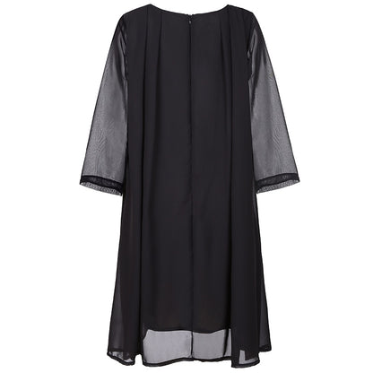 Women's Plus Size Sequin Dress Solid Color Crew Neck Party Dress