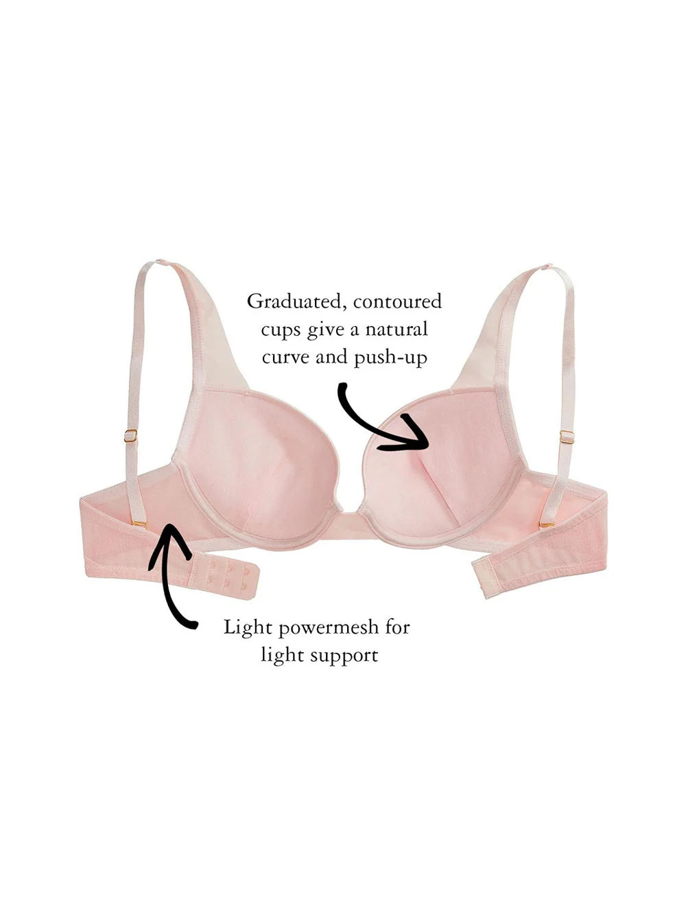 Fay Demi-Cup Bra, Petite, Contoured Cups, Smooth, Underwire, Push-Up