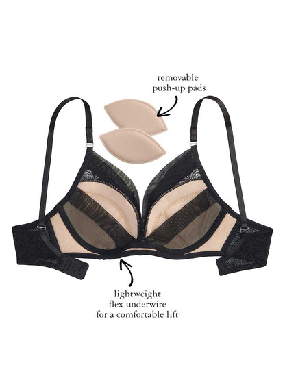 Jennifer Lace Bralette, Petite, Removable Padding, Light Push-Up, Lace