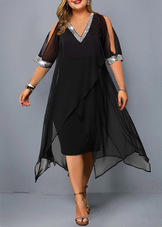 Women's Plus Size A Line Dress Print Casual Sexy Short Mini Dress