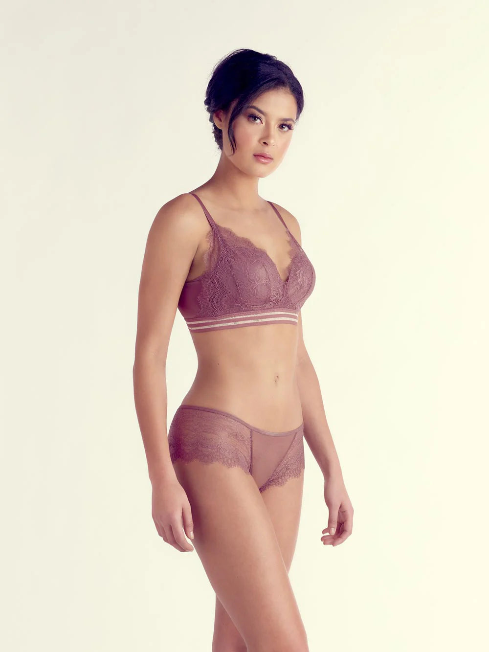 Caroline Wire-free Bra, Lightly Lined Cups, Petite, Bralette, Lace