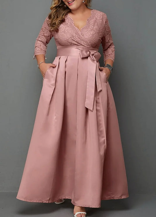 Women's Plus Size Party Dress Floral V Neck Ruched Formal Dress