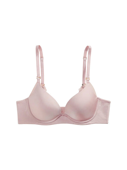 Heather Contoured, Petite, Push-Up Bra, Lace Back Detail, Smooth Cup