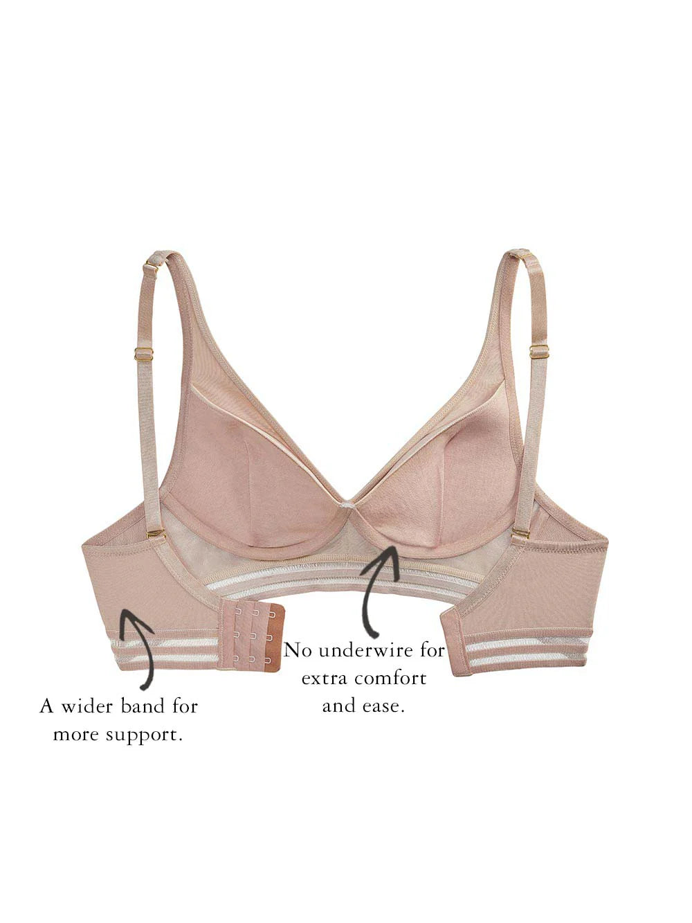 Hattie Wire-free Bra, Petite, Lightly Lined, Wide Band, Bralette