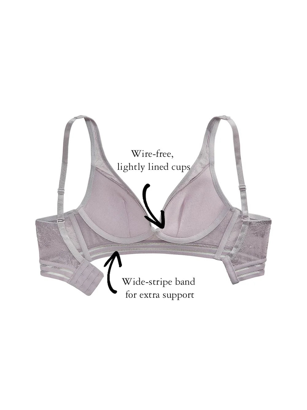 Vanessa Wire-Free Bra, Petites, Light Push-Up, Wide Band, Bralette