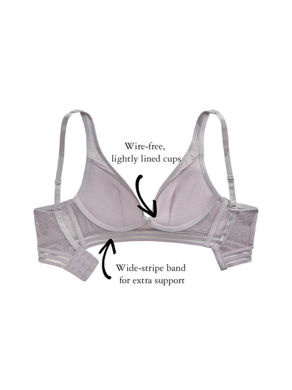 Vanessa Wire-Free Bra, Petites, Light Push-Up, Wide Band, Bralette