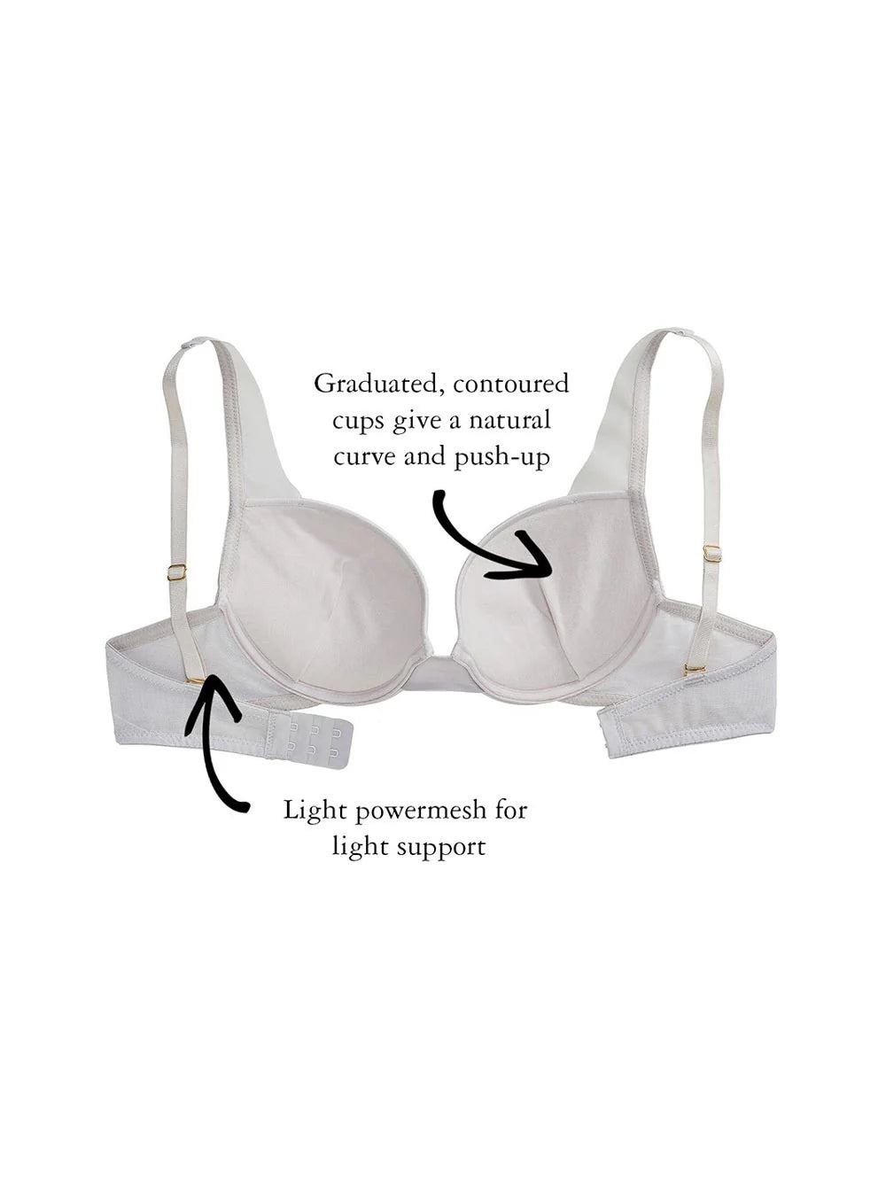 Fay Demi-Cup Bra, Petite, Contoured Cups, Smooth, Underwire, Push-Up