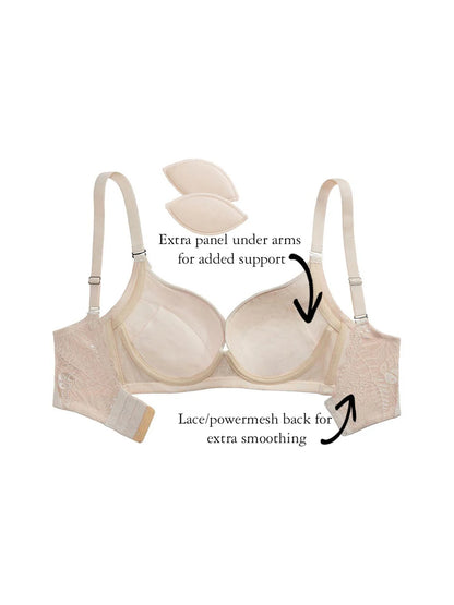 Abigail Contoured Bra, Petite, Smooth Cup, Push-Up Cups, Wide Band