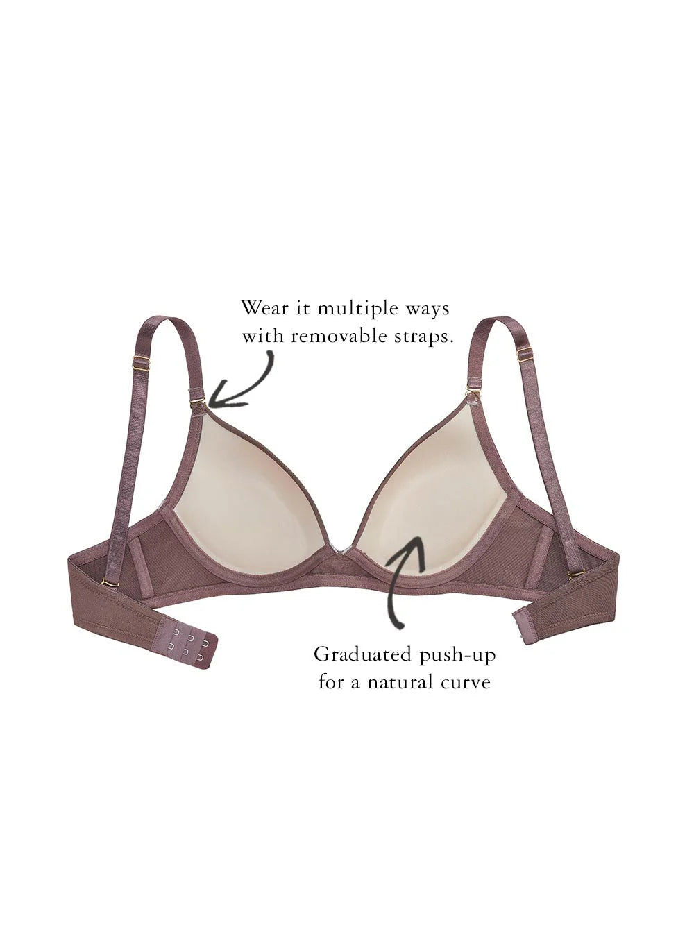 Lenna Demi-Cup Bra, Petite, Molded Cup, Contoured Padding, T-Shirt Bra