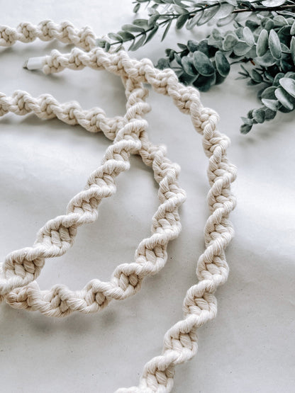 Macrame Phone Charger: Recycled Cotton Cable - Natural